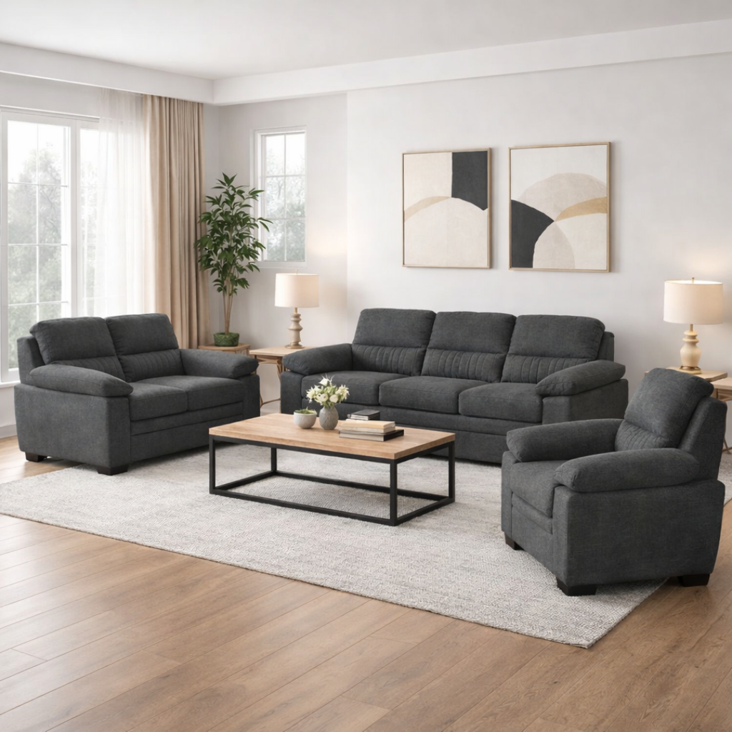 3-Piece Sofa Set - Dark Grey