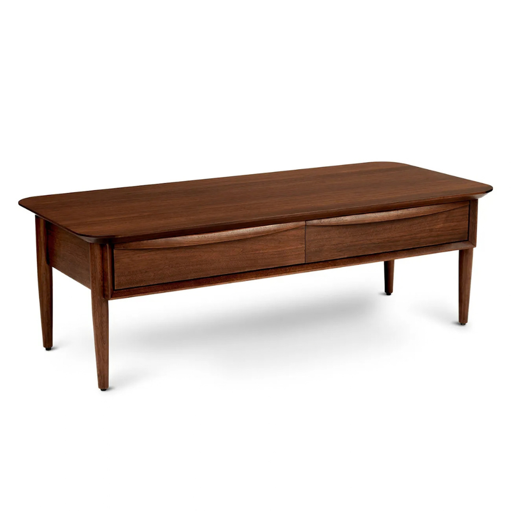 Mid-Century Storage Coffee Table - Walnut (Damaged)