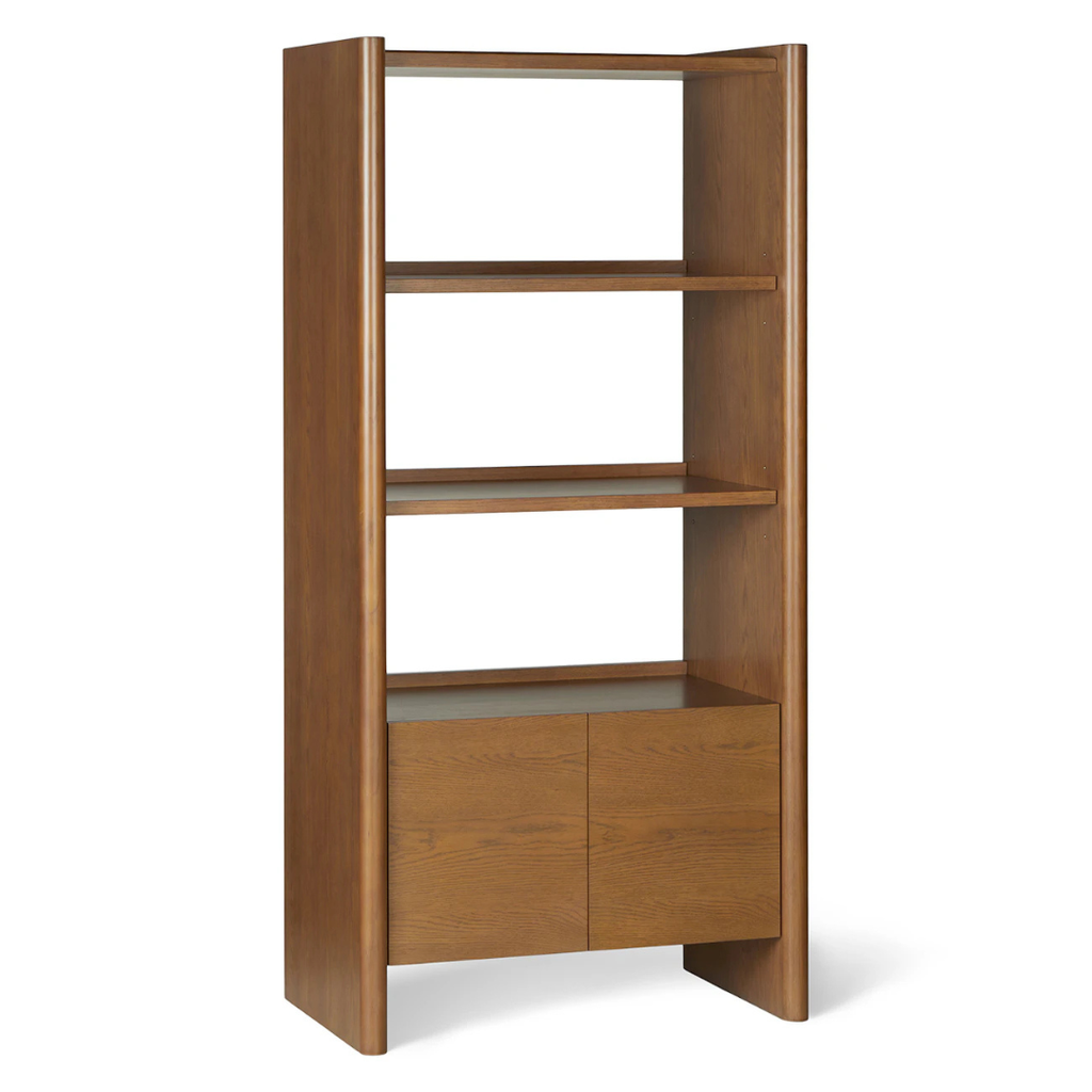 Bookcase with Storage, Tall - Smoked Oak