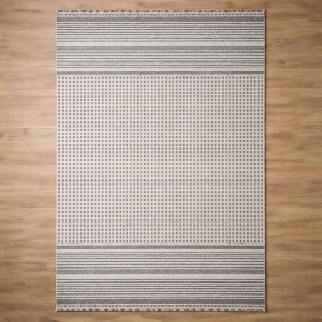 6 x 9 Rug - Grey / White