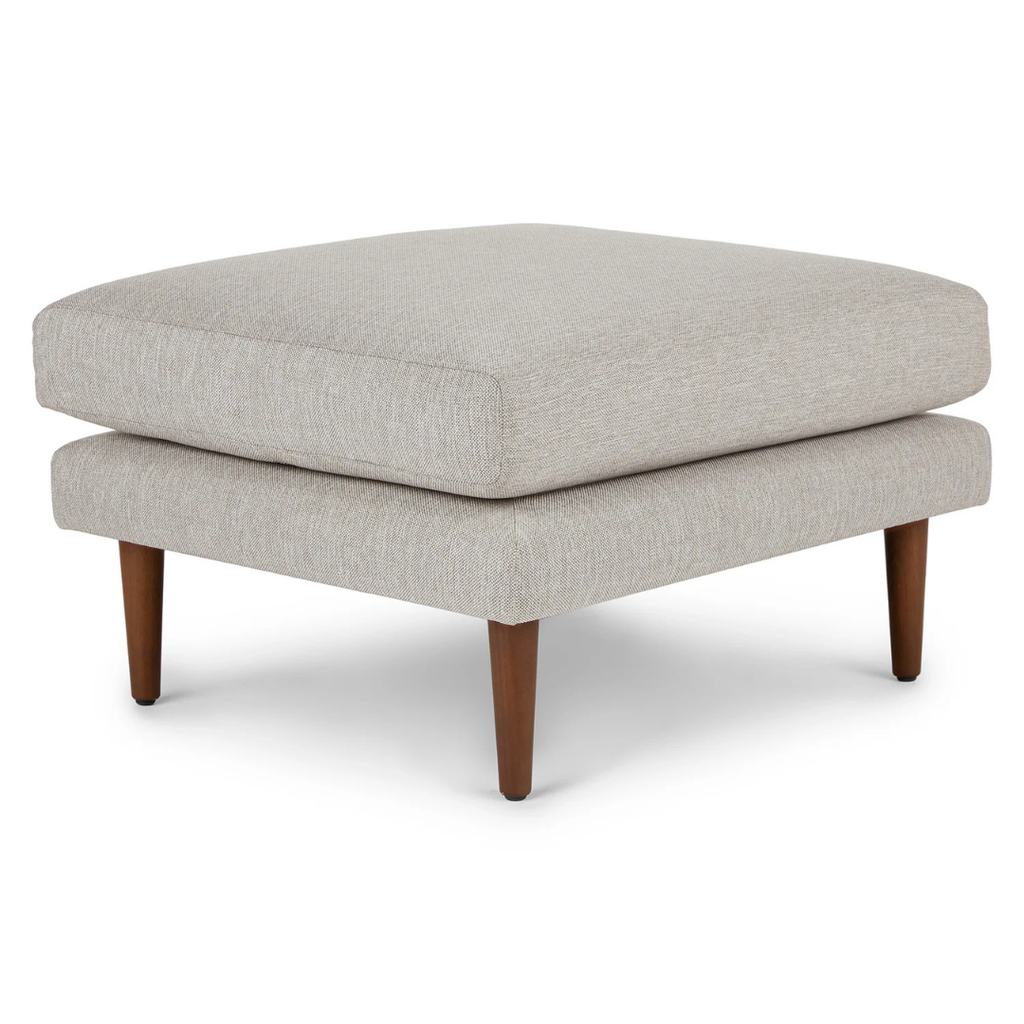 Mid-Century Modern 29" Ottoman - Seasalt Grey