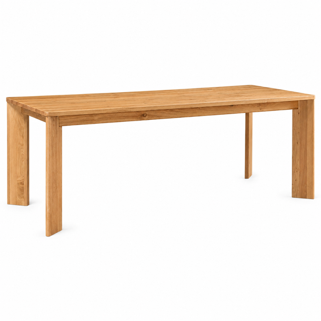 Solid Oak Dining Table – 95" Seats 8–10