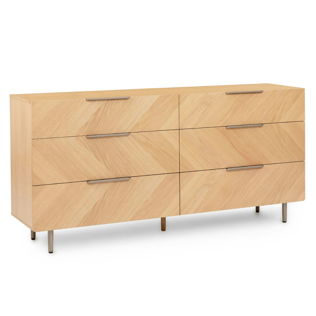 6-Drawer Double Dresser - Oak
