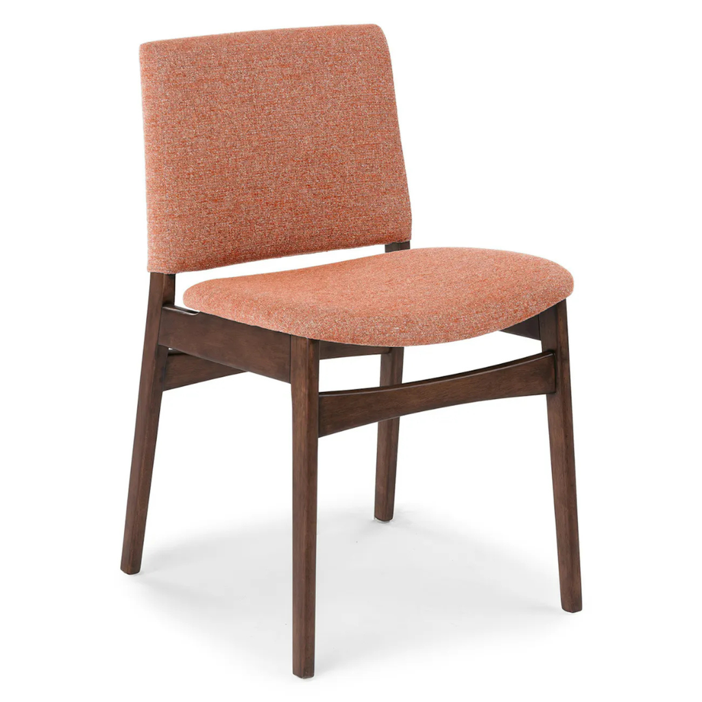 Walnut Upholstered Dining Chair – Rosehip Orange