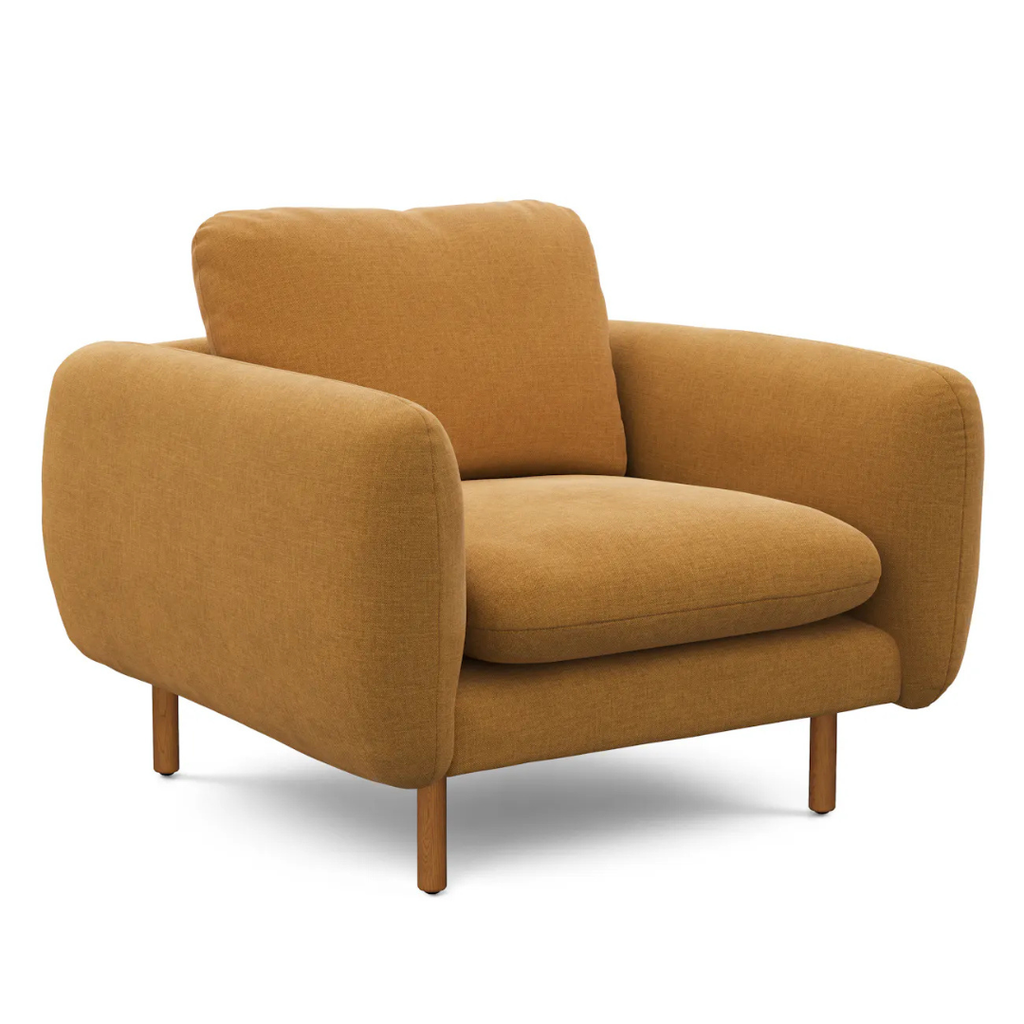 Panel Arm Lounge Chair – Amber Gold