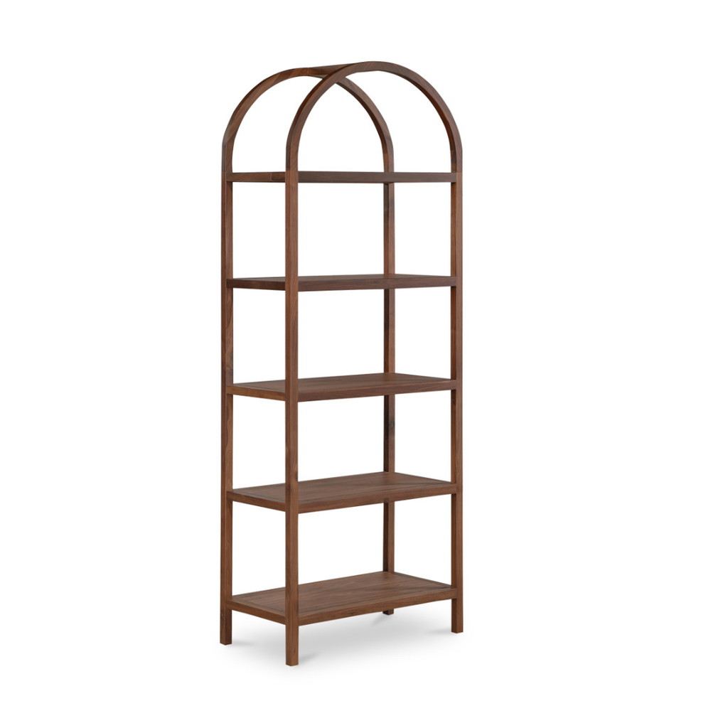 Modern Arched Bookcase – Walnut