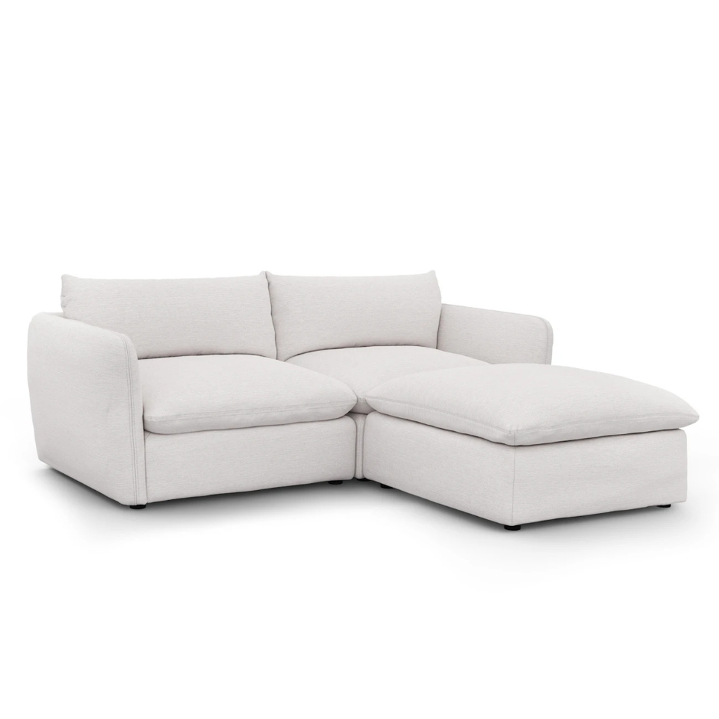 Mid-Century Modern Modular Sectional - Silver Ivory