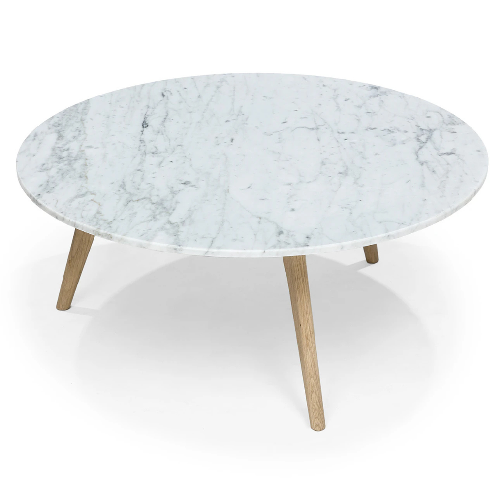 Marble Coffee Table 31.5" - Oak Legs