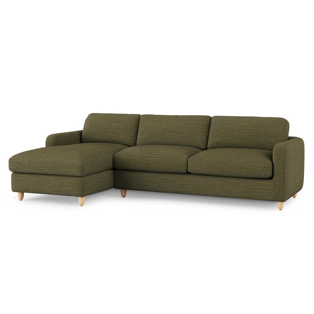 114" Left Storage Sleeper Sectional - Napa Moss