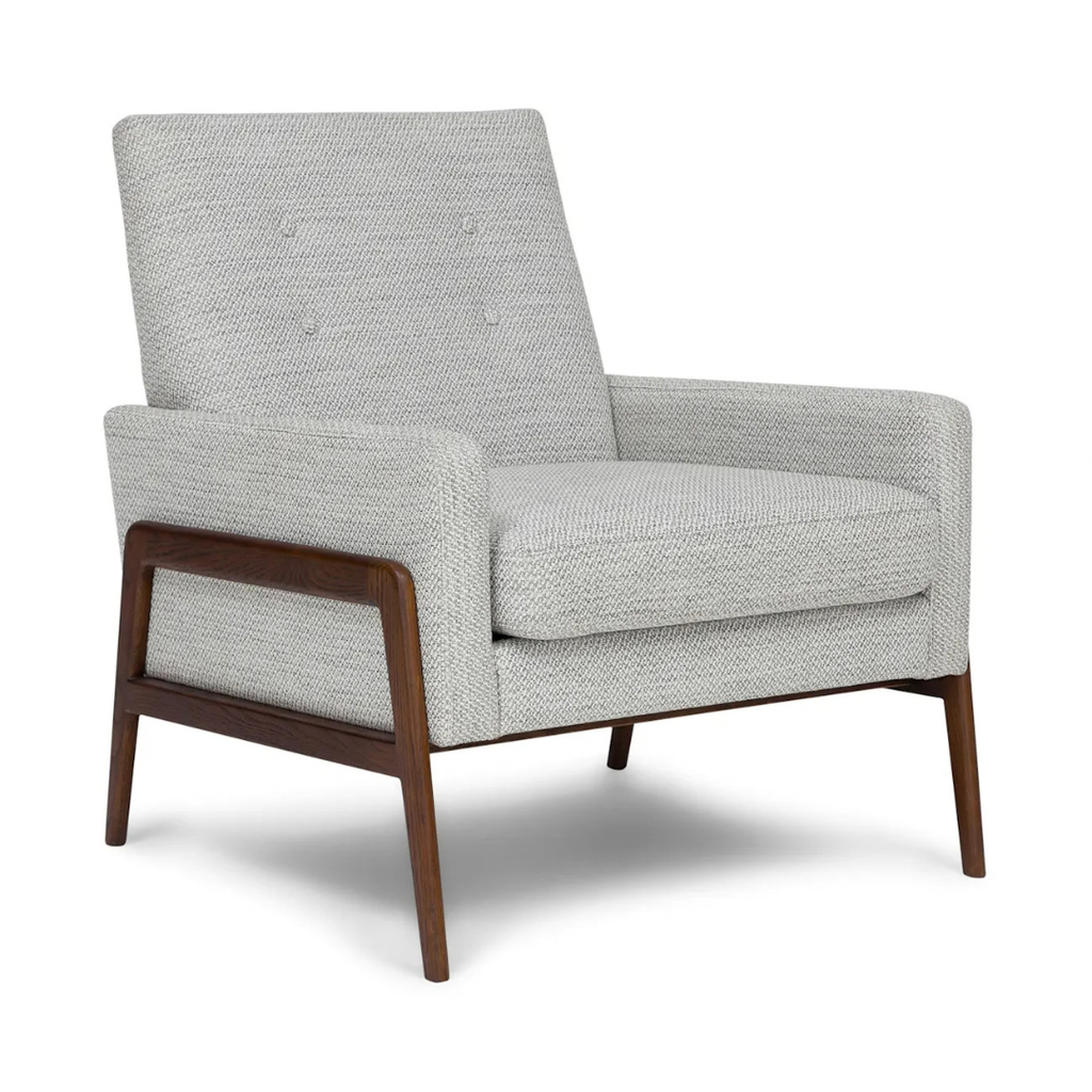 Tufted Lounge Chair - Walnut & Grey