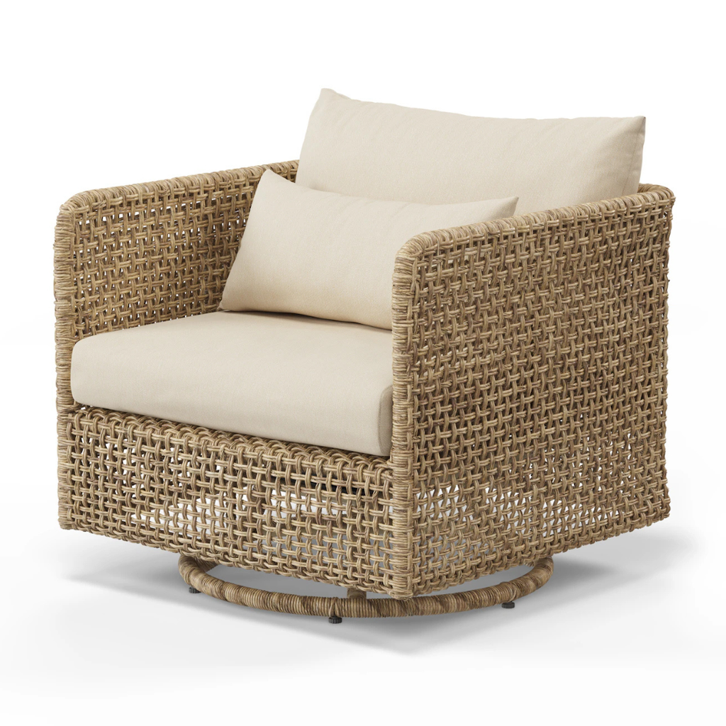 Outdoor Swivel Chair 32.5"- Dravite Ivory