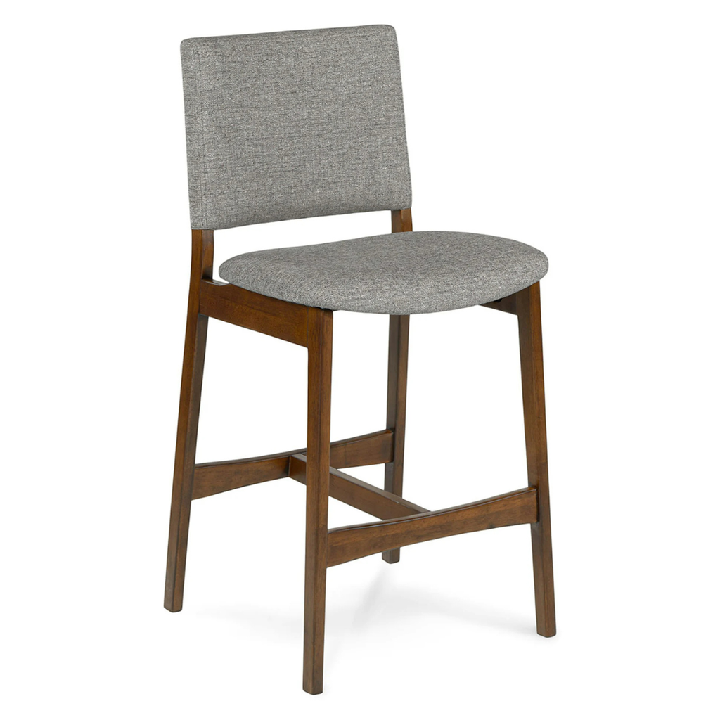 Mid-Century Modern Counter Stool - Walnut and Quarry Grey