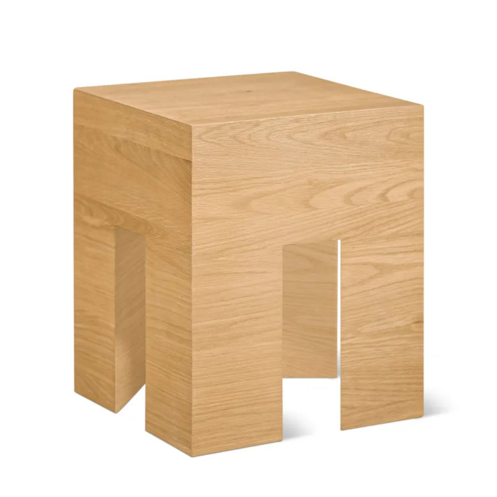 Geometric Side Table 16" - Oak