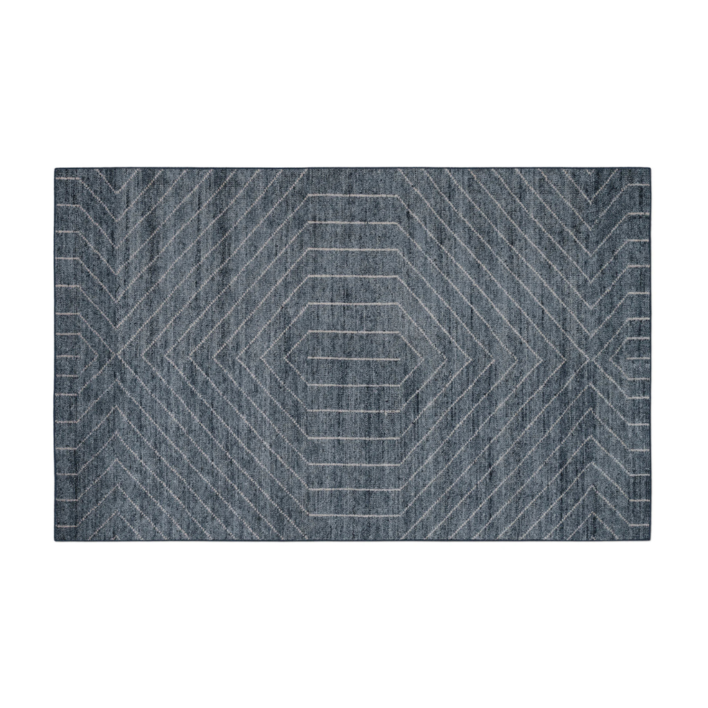 5 x 8 Rug - Wave Blue / White