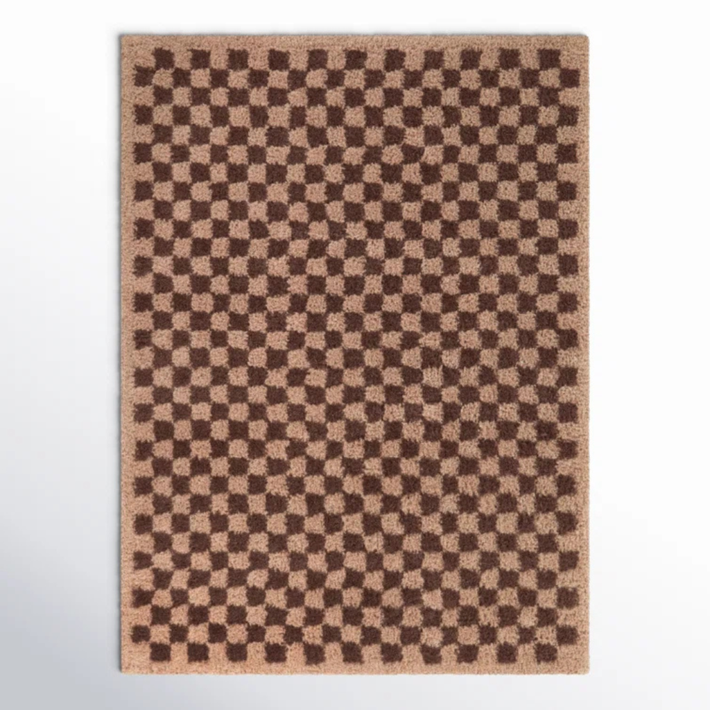 Walker Indoor Rug 8'9" x 12' - Checkered Burgundy/Blush