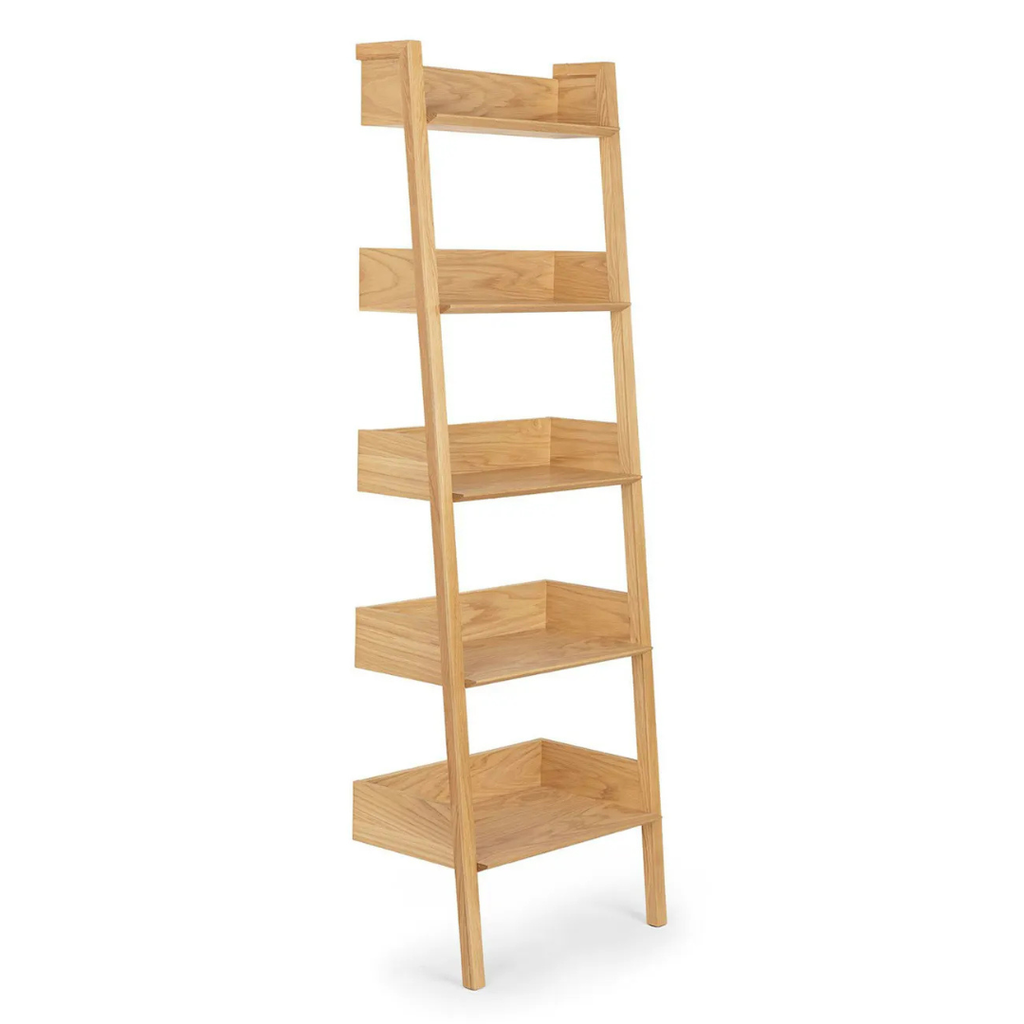 Ladder-Style Shelving Unit 79"- Natural Oak