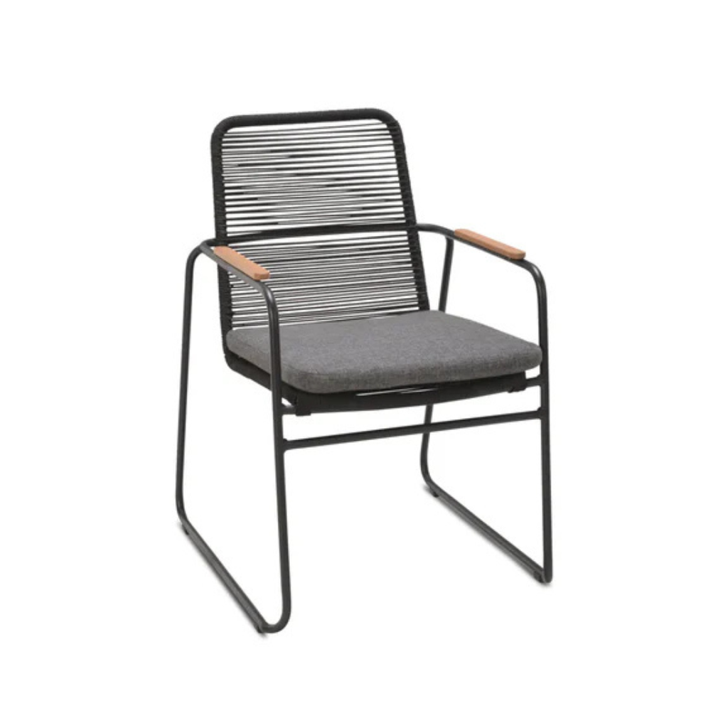 Resort Style Outdoor Dining Chair - Black & Grey
