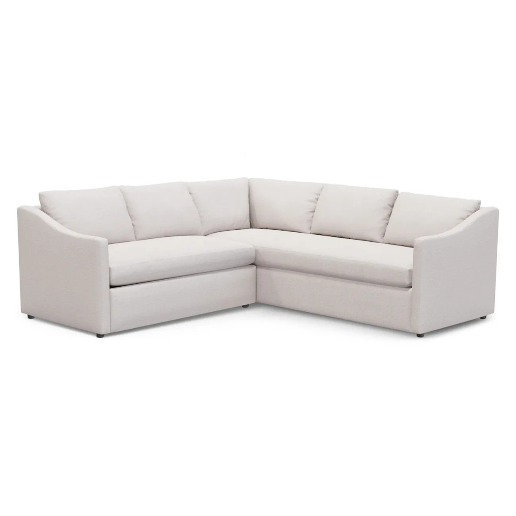 Mid-Century Modern Corner Sectional - 91" Napa White