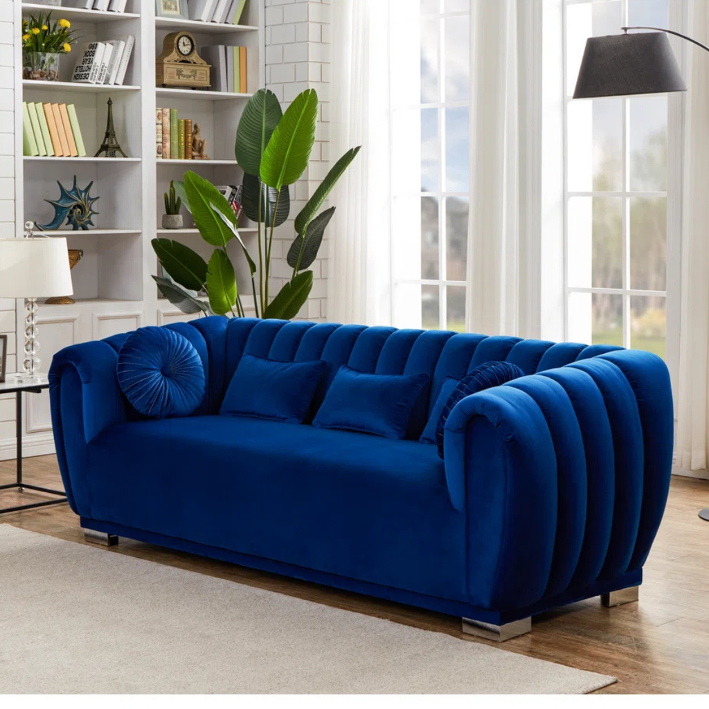 Byrd 91" Velvet Rolled Arm Sofa