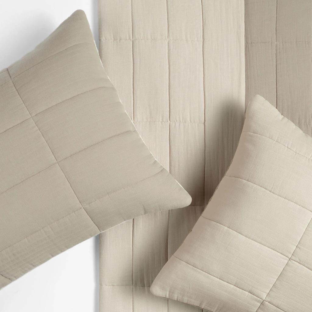 King Cotton Gauze Sham Set - Duo Taupe