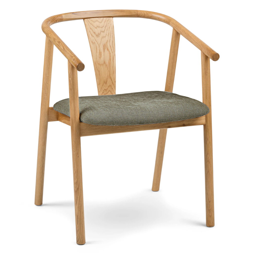 Wishbone Dining Chair - Oak & Algonquin Green