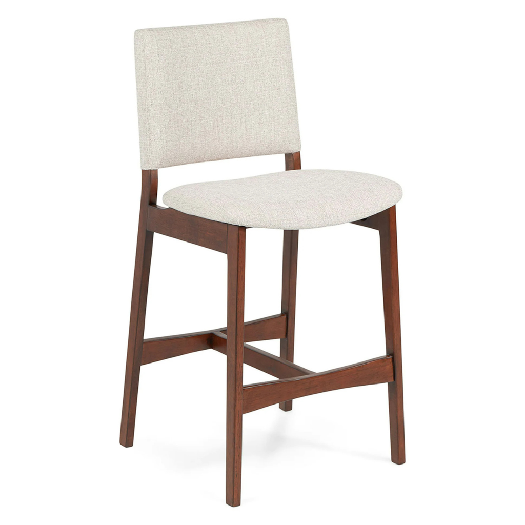 Mid-Century Modern Counter Stool - Walnut and Chalk Grey