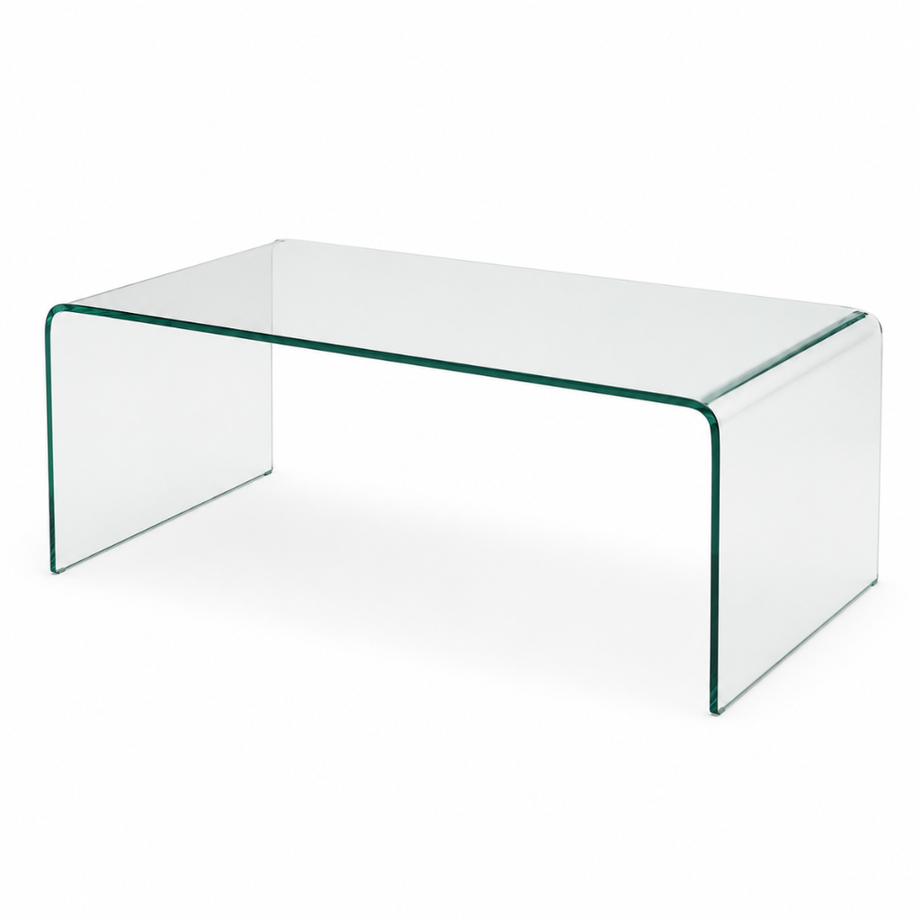 Waterfall Glass Coffee Table 43.5" – Clear