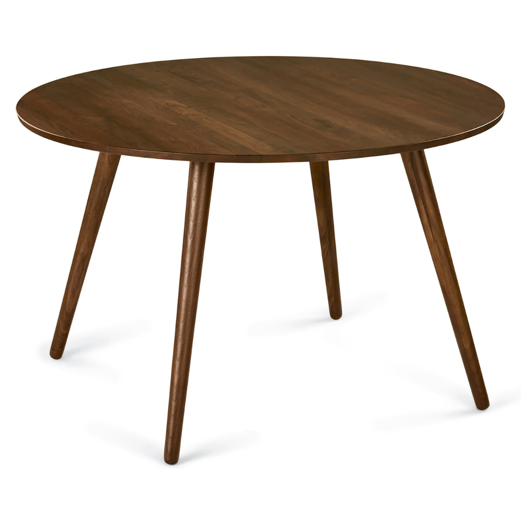 Mid-Century Modern 47" Round Dining Table - Walnut