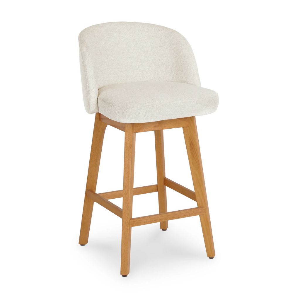 Swivel Counter Stool - Oak and Camellia Ivory