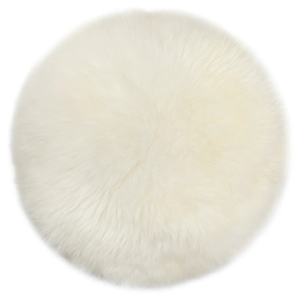 Round Sheepskin Pillow - Ivory