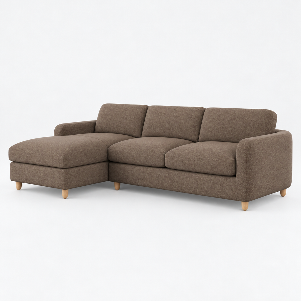 Contour 114" Left Storage Sleeper Sectional – Buckler Brown