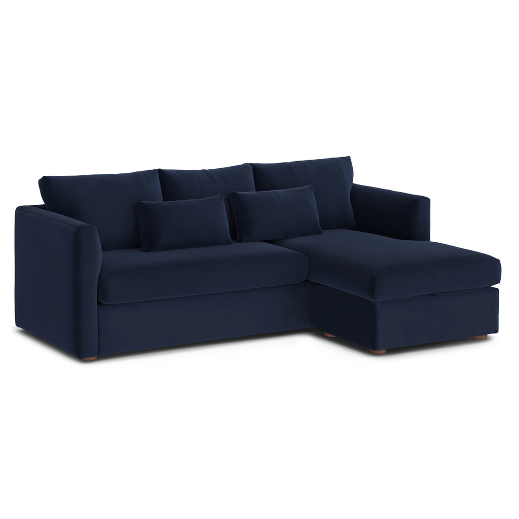 90" Velvet Reversible Sleeper Storage Sectional - Hale Ink