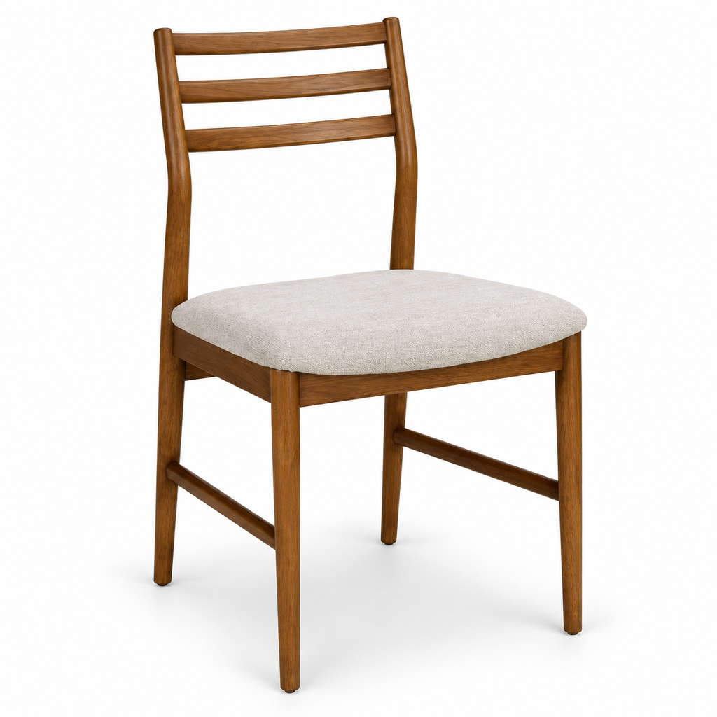 Ladder-Back Dining Chair – Smoked Oak & Santolina Grey