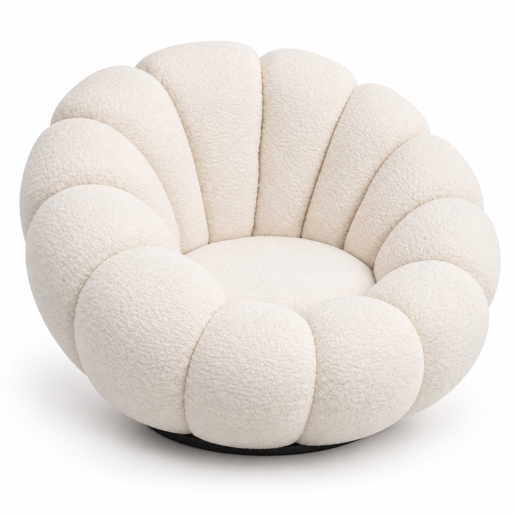 Petal Swivel Accent Chair – White