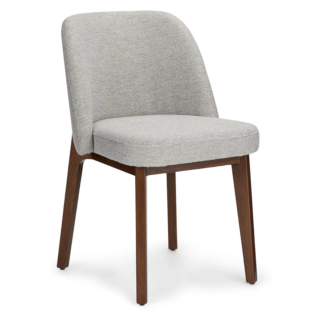 Curved Upholstered Dining Chair - Walnut and Camellia Gray • MZ
