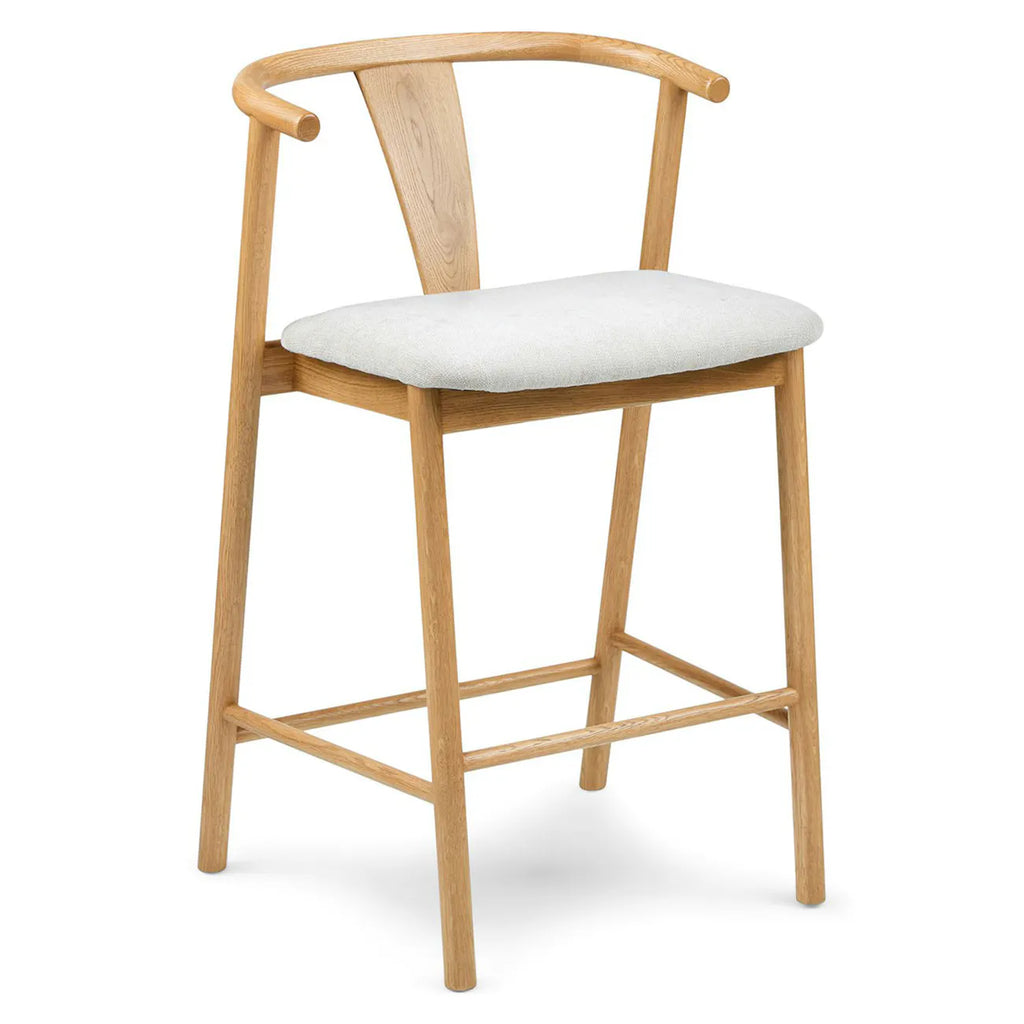 Wishbone Counter Stool – Oak & Santolina Grey