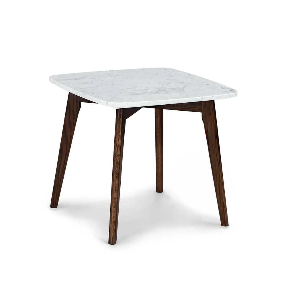 Marble Square Side Table - Walnut