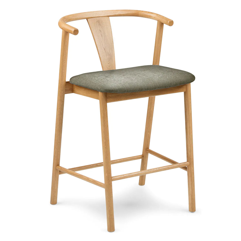Wishbone Counter Stool – Oak & Algonquin Green • MZ