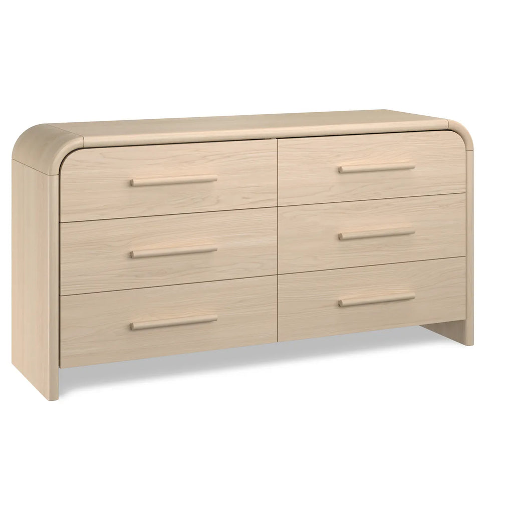 Sculpted 6-Drawer Double Dresser – Natural Ash