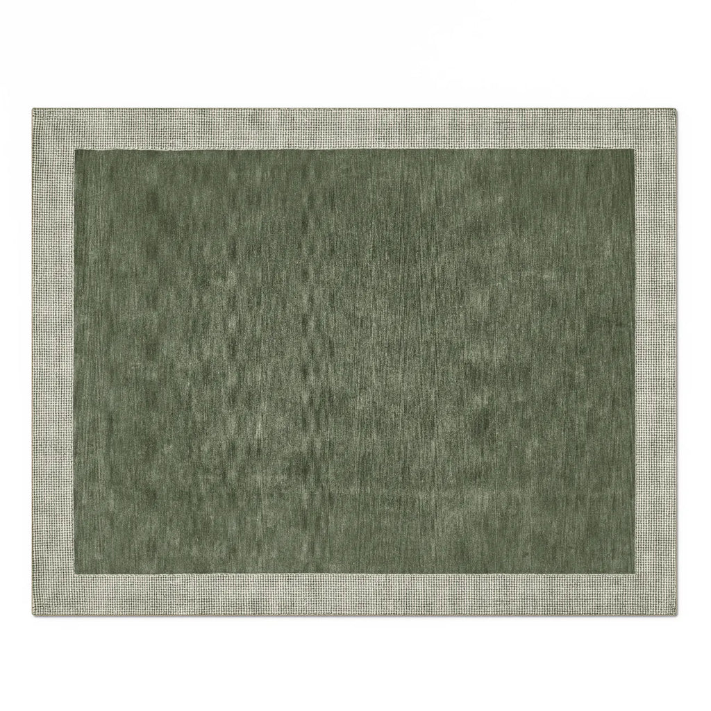 Green Check Border Performance Rug – 8' × 10'