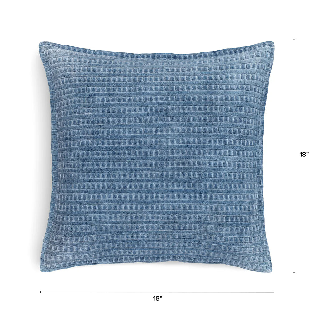 Geometric Velvet Throw Pillow – Blue