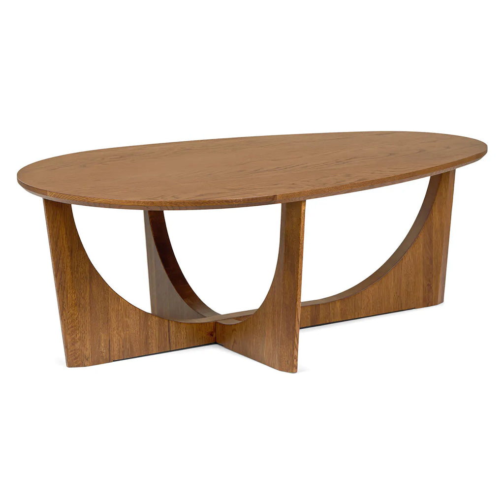 Modern Sculptural Coffee Table – 42.5" Smoked Oak