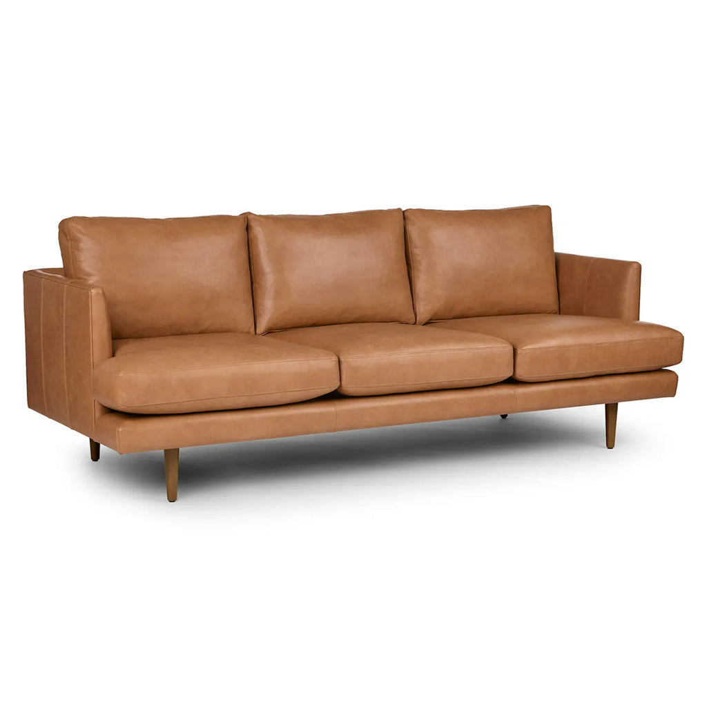Slim Arm Leather Sofa – Caramel