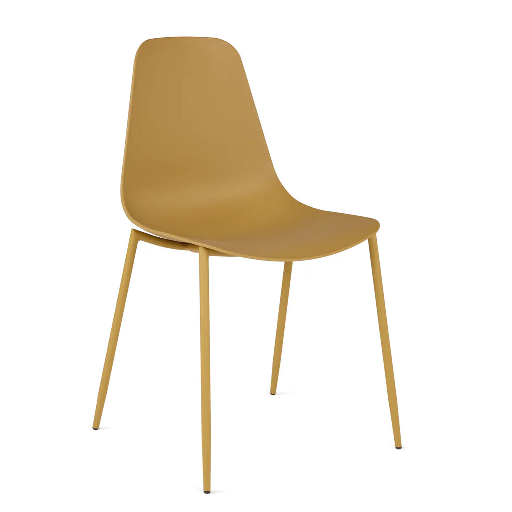 Armless Molded Dining Chair - Caramel Yellow