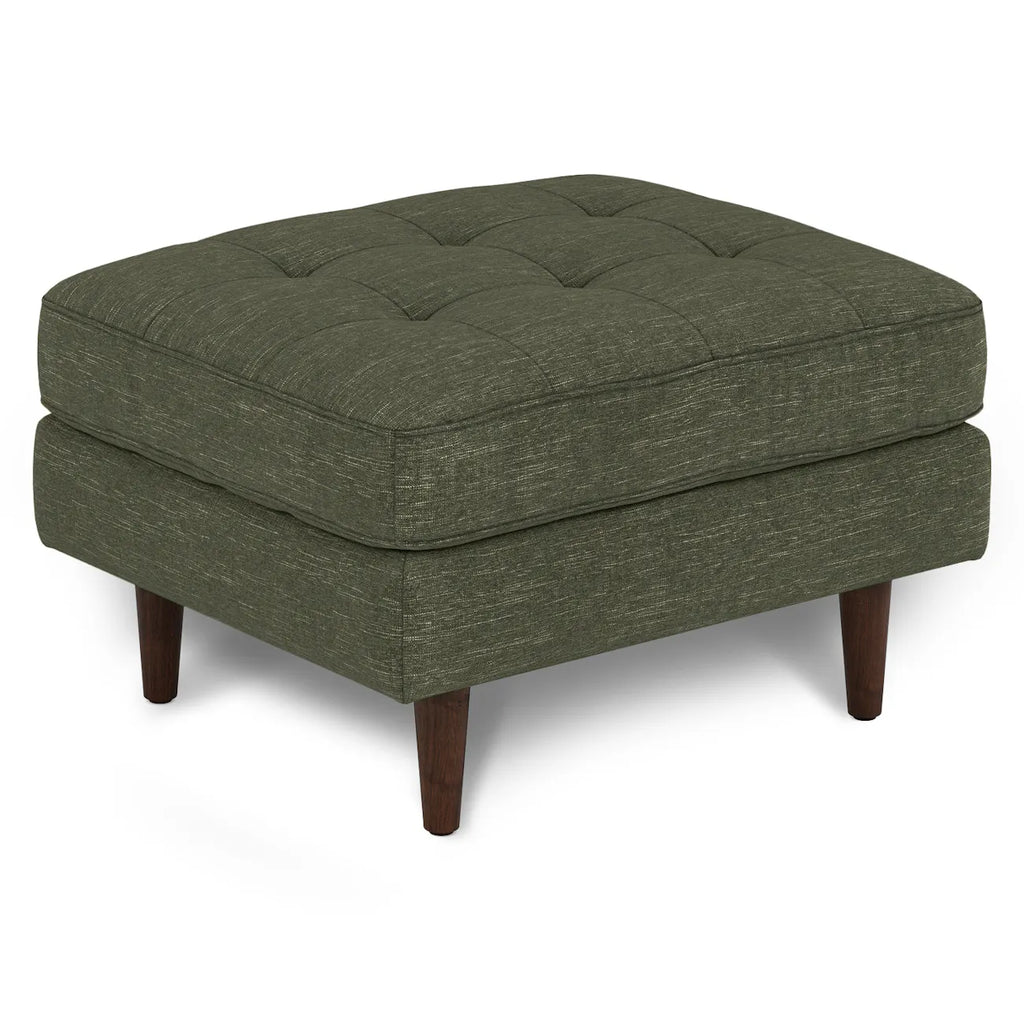 Modern Tufted 30" Ottoman - Fir Green