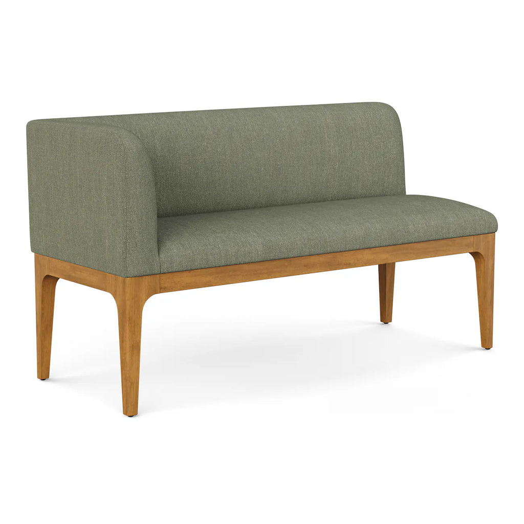 Rosa 56.75" Left Corner Banquette – Smoked Oak & Welsh Green • OSI-MZ